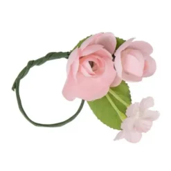 Rond De Serviette Fleuri Rose X 4 Pi Ces