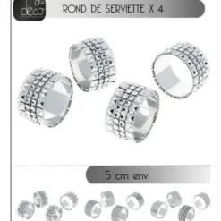 Rond De Serviette Mariage Diamant Pas Cher X 4 Pi Ces