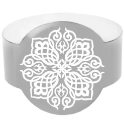 Rond De Serviette Mariage Oriental Argent X 6 Pi Ces