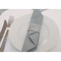 Rond De Serviette Mariage Strass En Argent X 50 Pi Ces