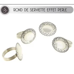 Rond De Serviette Mariage Perle X 4 Pi Ces
