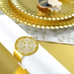 Rond De Serviette Mariage Oriental Or X 6 Pi Ces