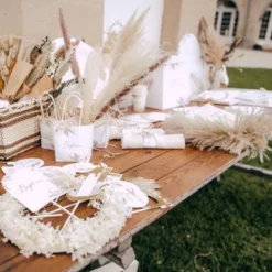 Rond De Serviette Pampa Fleurs De Coton X 8 Pi Ces