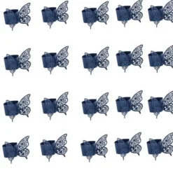 Rond De Serviette Papillon Bleu Marine X 20 Pi Ces