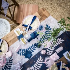 Rond De Serviette Papillon Bleu Marine X 20 Pi Ces