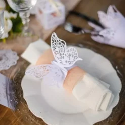 Rond De Serviette Papillon X 20 Pi Ces