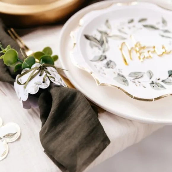 Rond De Serviette Theme Botanique X 10 Pi Ces