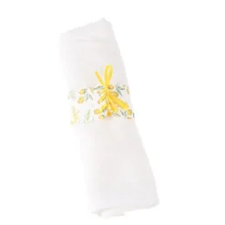 Rond De Serviette Theme Mimosa Citrons X 10 Pi Ces