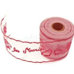 Rouleau De Tulle Floqu Vive Les Mari S Rouge