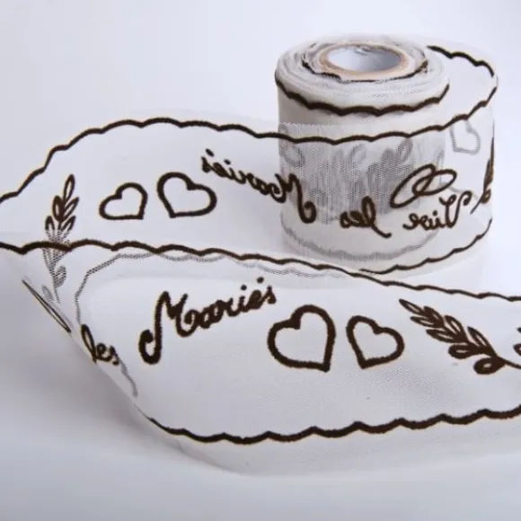 Rouleau De Tulle Floqu Vive Les Mari S Chocolat
