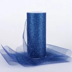 Rouleau De Tulle Paillet 15Cm Bleu Marine X 9 M Tres