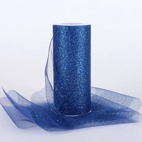 Rouleau De Tulle Paillet 15Cm Bleu Marine X 9 M Tres