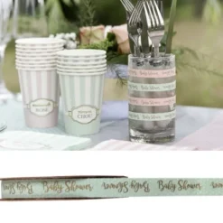 Ruban Autocollant Baby Shower Vert