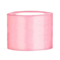 Ruban Bapt Me Rose En Satin Large 50 Mm X 25 M Tres