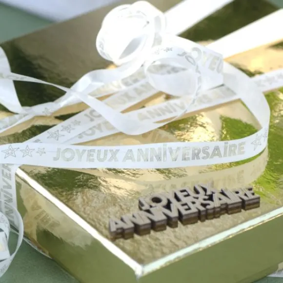 Ruban Bolduc Joyeux Anniversaire Or 10Mm X 25 M Tres