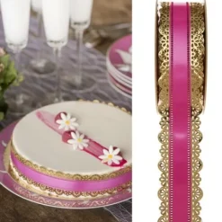 Ruban Charlotte Dentelle Fuchsia 50Mm X 20 M Tres