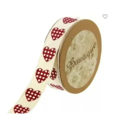 Ruban Coton Coeur Vichy 15Mm X 5M