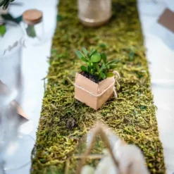 Ruban De Table Mousse Sur Jute 10Cm