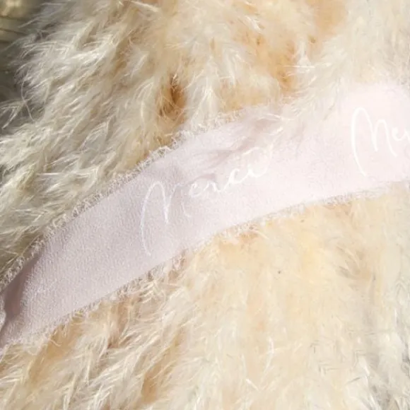 Ruban Effiloch Mousseline Merci Blush Et Or