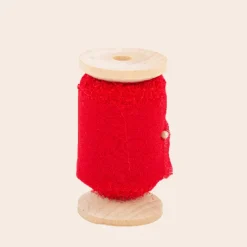 Ruban Effiloch Mousseline De Soie Rouge