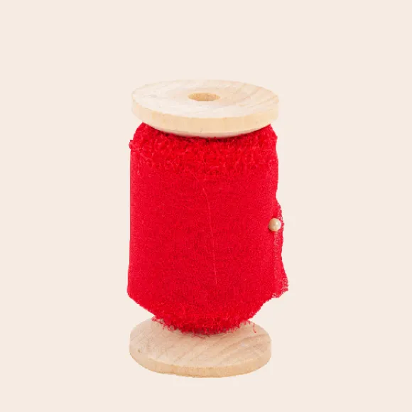 Ruban Effiloch Mousseline De Soie Rouge