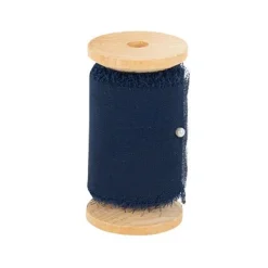 Ruban Effiloch Mousseline De Soie Bleu Marine