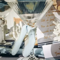 Ruban Effiloch Mousseline De Soie Bleu Ciel