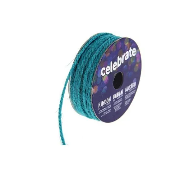 Ruban En Bobine Jute Turquoise 2Mm X 8M
