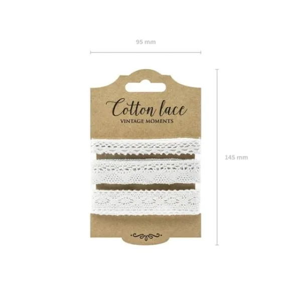 Ruban En Dentelle Blanc Assortis X 3 Pi Ces