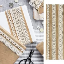 Ruban En Dentelle Ivoire Assortis X 3 Pi Ces