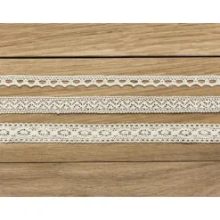 Ruban En Dentelle Ivoire Assortis X 3 Pi Ces