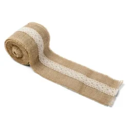 Ruban En Jute Et De Dentelle Champetre 10Cm