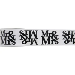 Ruban En Satin Mr Mrs 40Mm X 5 M Tres