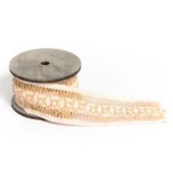 Ruban Mariage Calcutta Ajour Jute Naturelle Et Ivoire