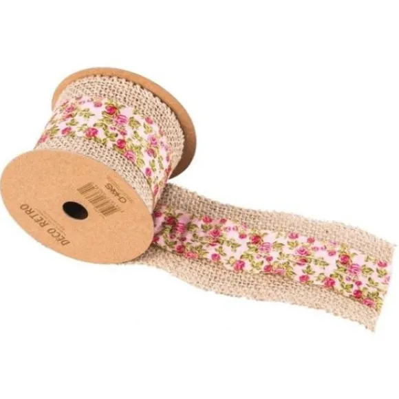 Ruban Mariage Jute Shabby Rose