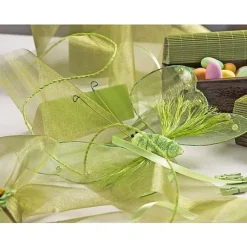 Ruban Mariage Organza Large Bleu Marine 10Cm