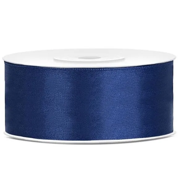 Ruban Satin 25 Mm Bleu Marine X 25 M Tres