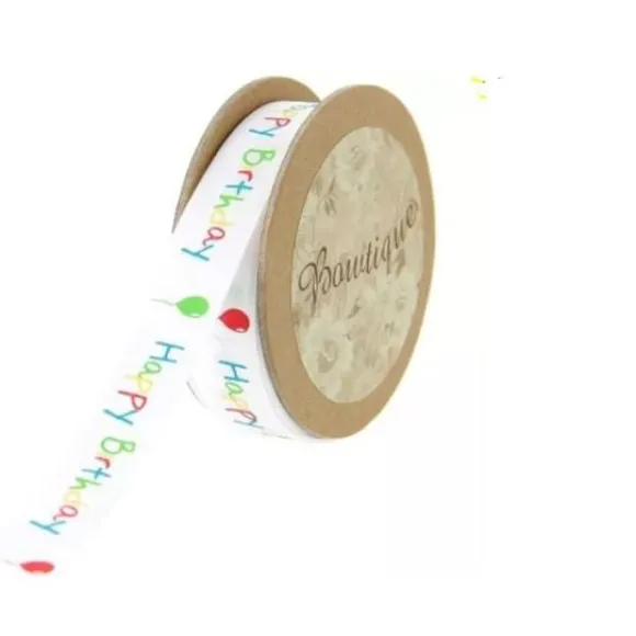 Ruban Satin Happy Birthday 15Mm X 5M