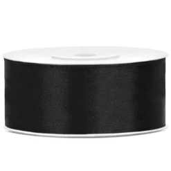 Ruban Satin Noir 25Mm X 25 M Tres