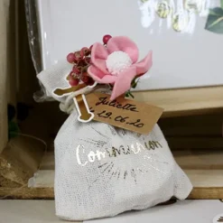 Sac A Dragees Coton Communion Or X 4 Pi Ces