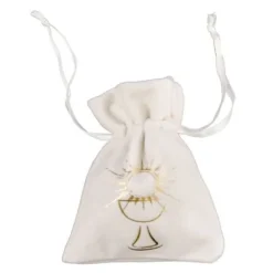 Sac A Dragees Velours Calice Or X 4 Pi Ces