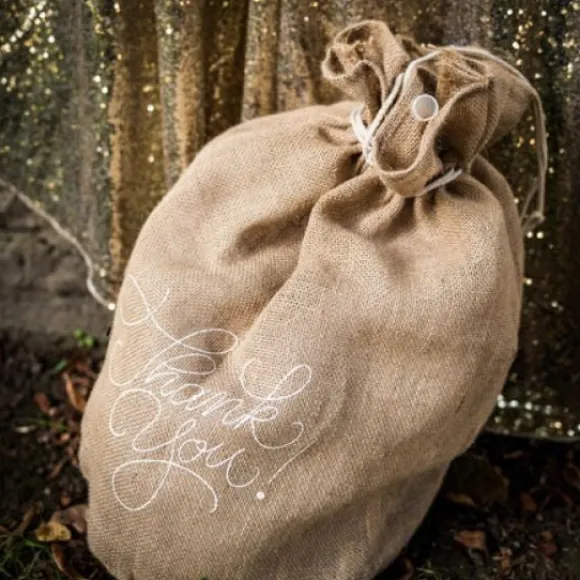 Sac Cadeau Mariage En Jute Thank You