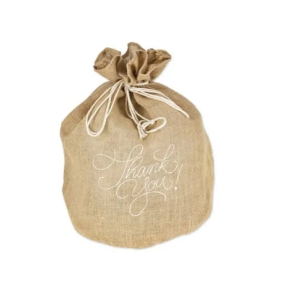 Sac Cadeau Mariage En Jute Thank You