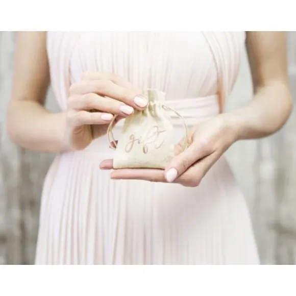 Sac Drag Es En Coton Gift Rose Gold X 10 Pi Ces