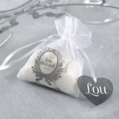 Sac Drag Es Organza Just Married Blanc X10 Pi Ces