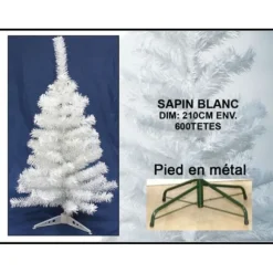 Sapin Artificiel Blanc 210 Cm 600 Branches
