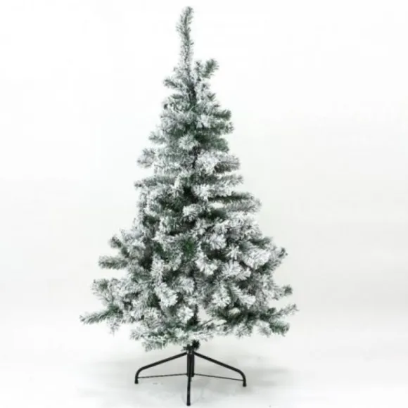 Sapin Artificiel De Noel Floqu Vert Neige 120 Cm