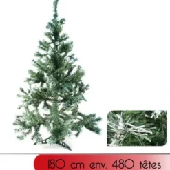Sapin Artificiel Pas Cher Vert Neige 180 Cm