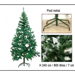 Sapin Artificiel Vert Neige 240Cm 800 T Tes