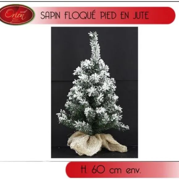 Sapin Décoratif De Noel Pied Jute 60Cm